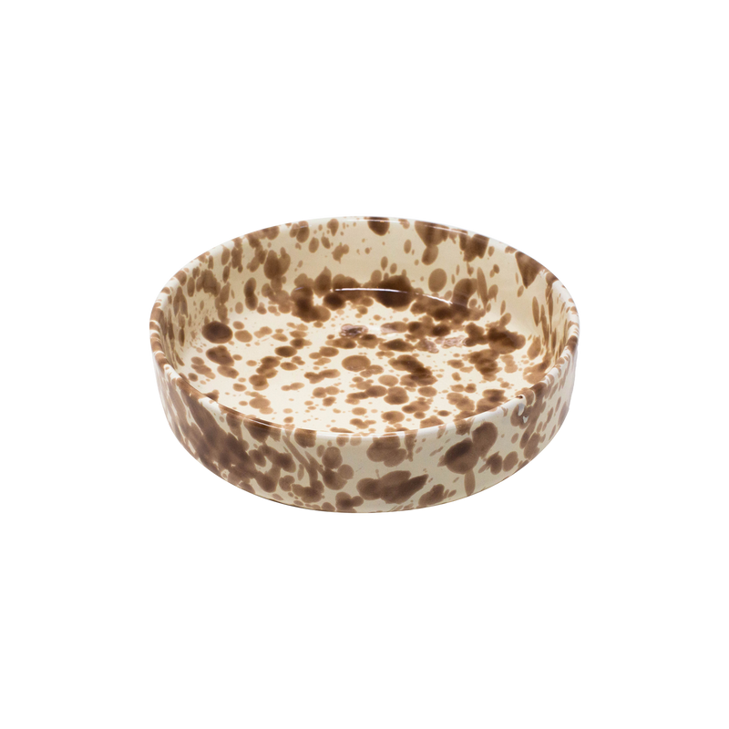 Puglia Ceramics - Straight Edge Bowl (Cream/Brown)